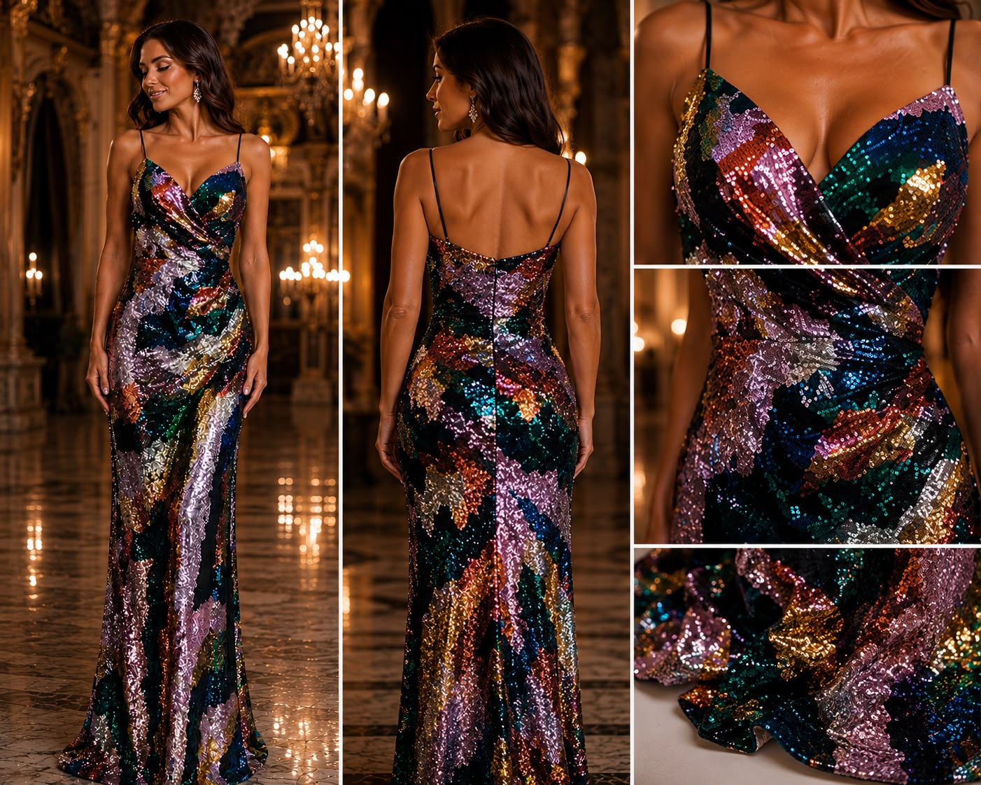 Abito Lungo Glamour Multicolor