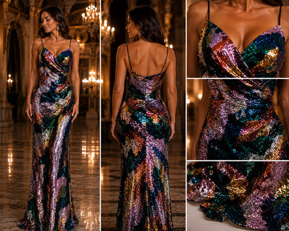 Abito Lungo Glamour Multicolor