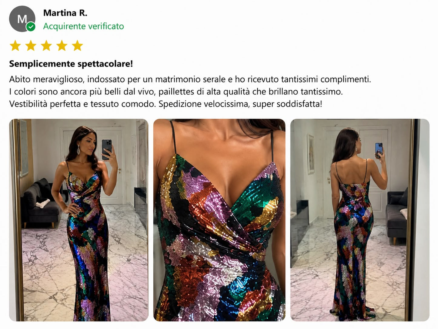 Abito Lungo Glamour Multicolor
